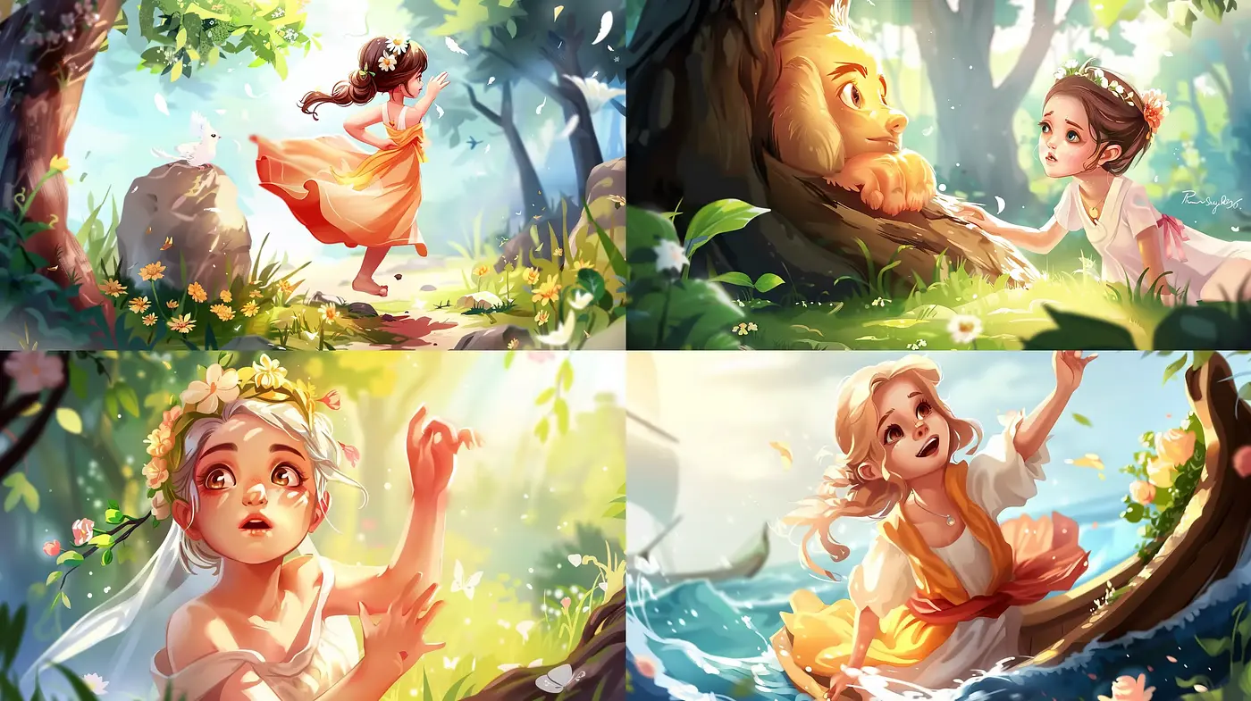 Enchanted Whimsy: A Luminous Interpretation of Storybook Fantasy - Midjourney sref style