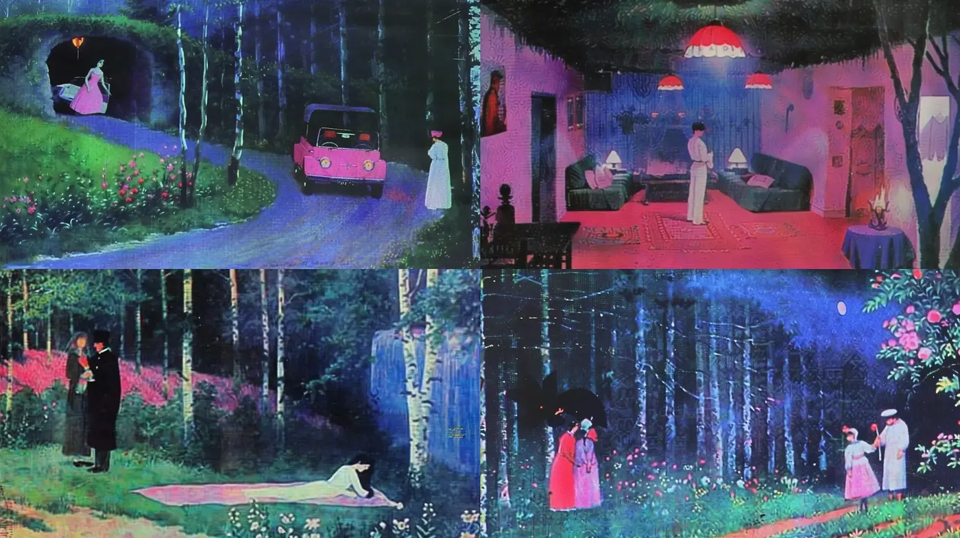 Ethereal Midnight Dreamscape in Lush Palette - Midjourney sref style