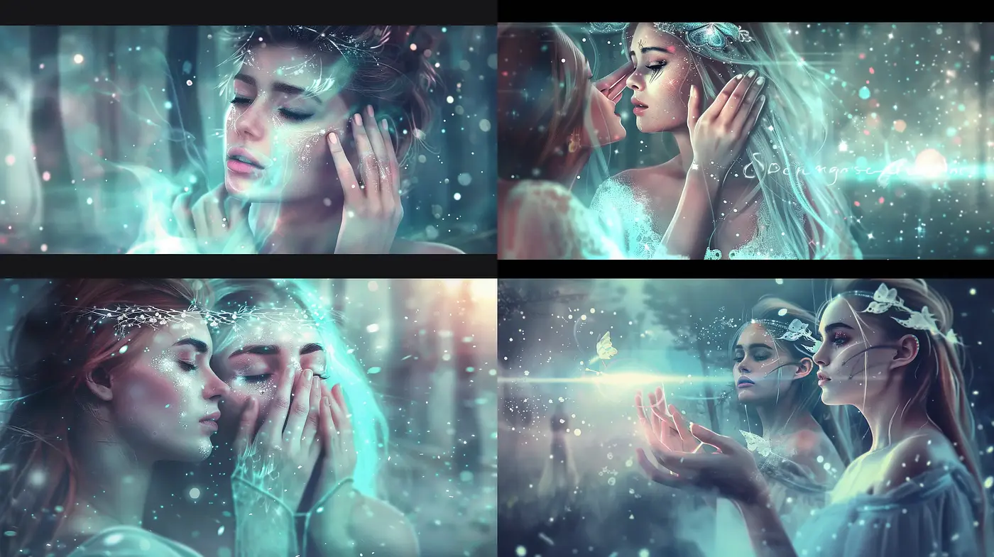 Ethereal Dreamscape Portraits with a Surreal Glow - Midjourney sref style