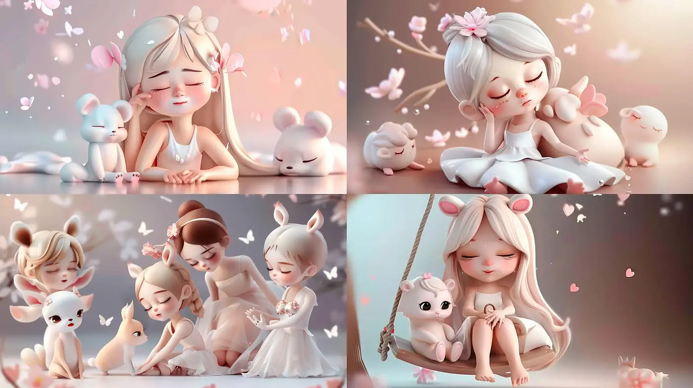 Soft Pastel Dreamscape with a Harmonious Whimsical Touch - Midjourney sref style
