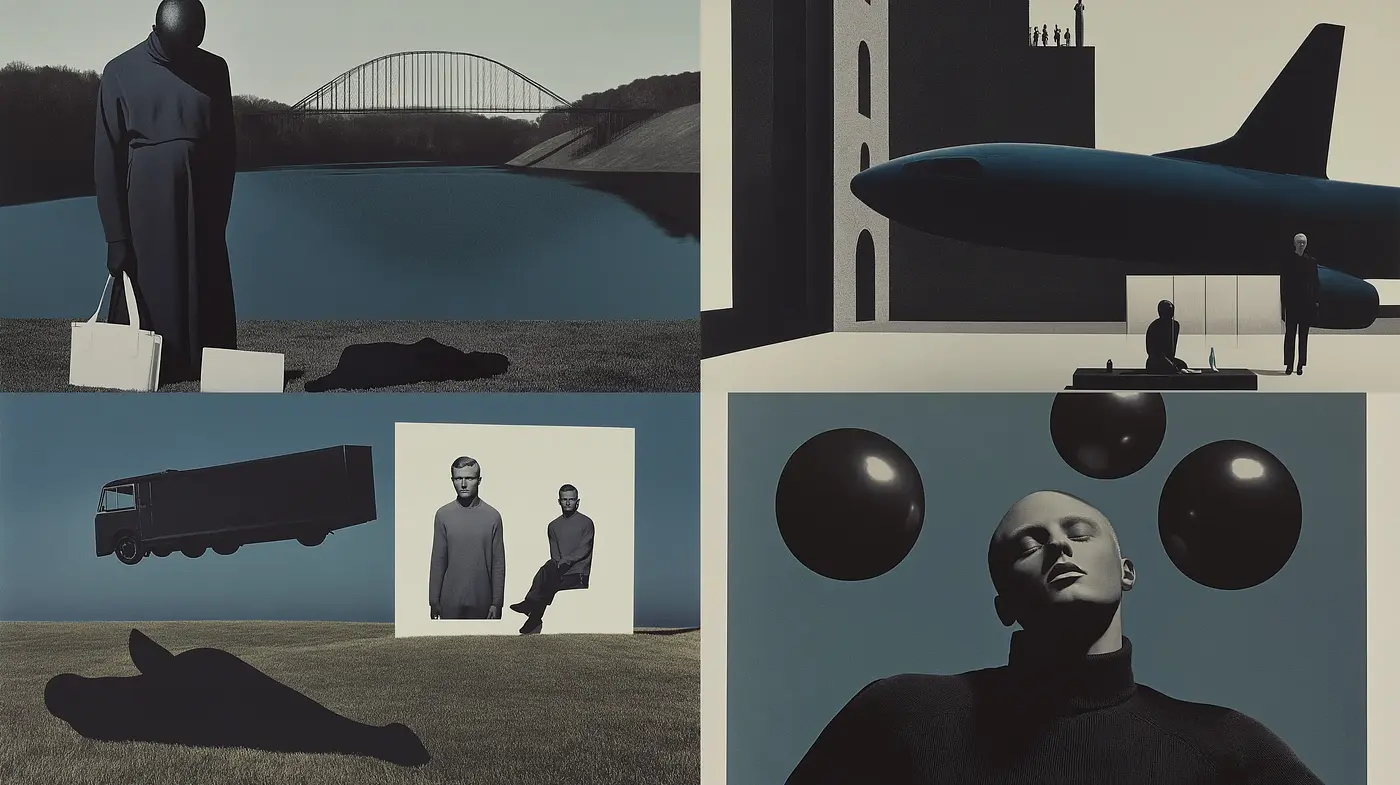 Surreal Monochromatic Visions with a Contemporary Twist - Midjourney sref style