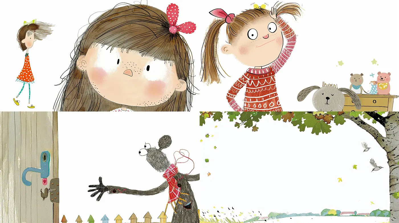 Whimsical Textured Storybook Illustrations with Warm Pastel Tones - Midjourney sref style