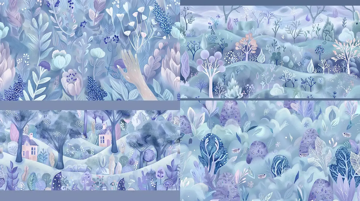 Whimsical and Ethereal Landscape Aesthetic with a Dreamlike Quality - Midjourney sref style