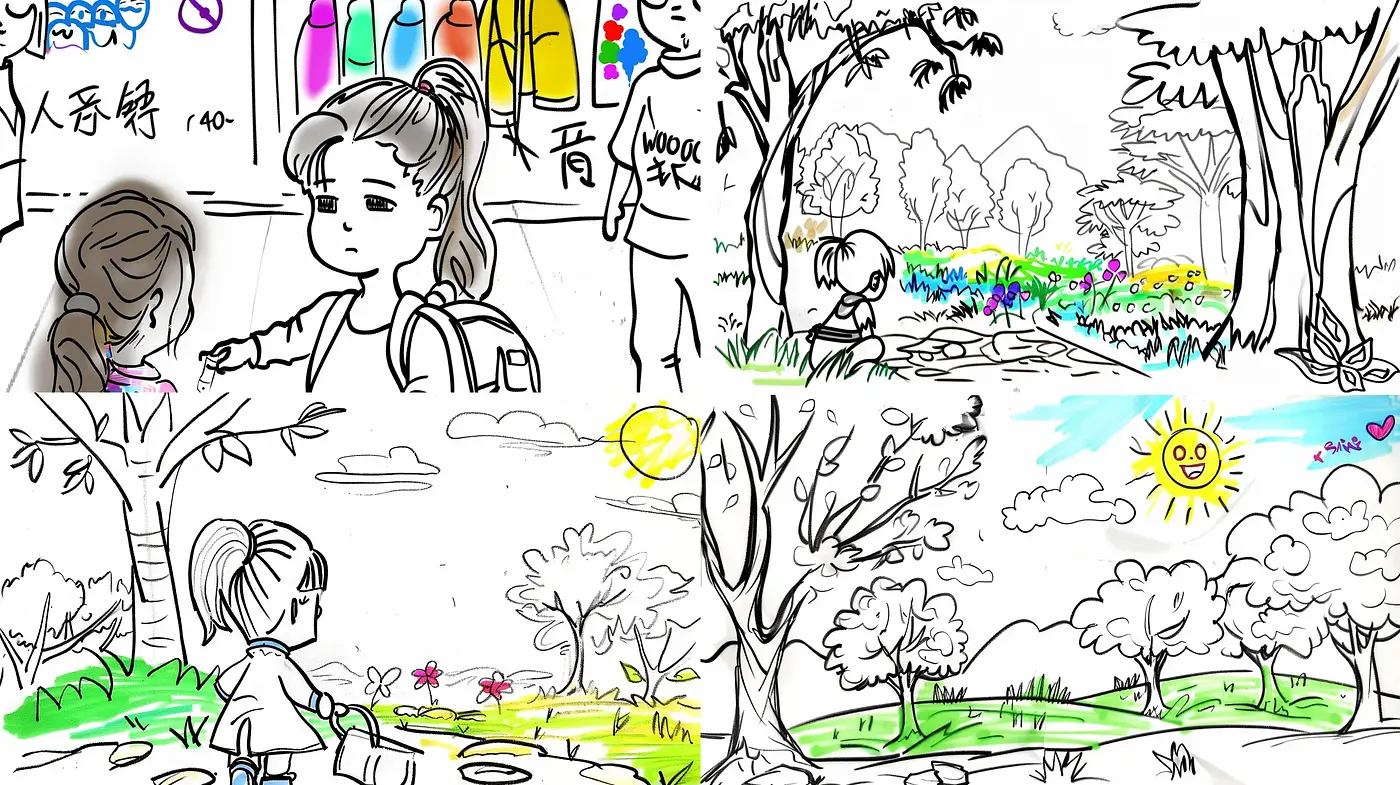 Whimsical Sketchbook Chronicles: Hand-Drawn Tales of Exploration and Discovery - Midjourney sref style