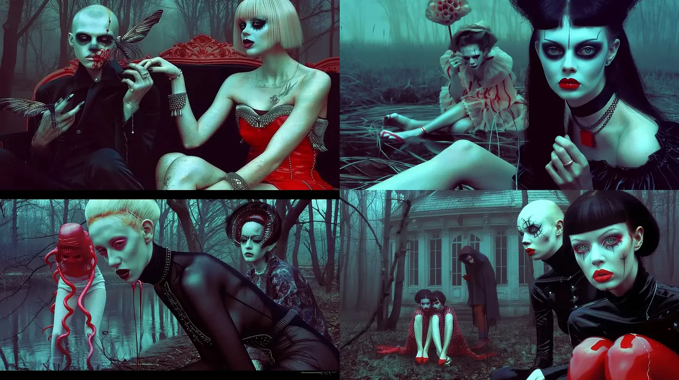 Ethereal Gothic Reverie: A Mystical Fusion of Dark Elegance and Surreal Fantasy - Midjourney sref style