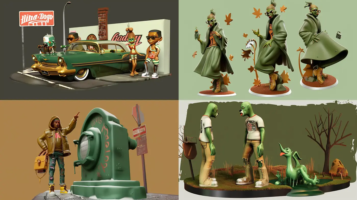 Whimsical Retro Fantasy with a Toy-Like Aesthetic - Midjourney sref style