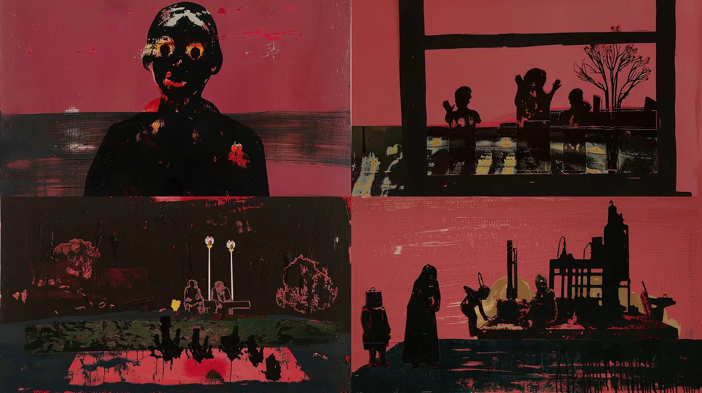 Eerie Silhouette Contrasts in a Monochromatic World - Midjourney sref style
