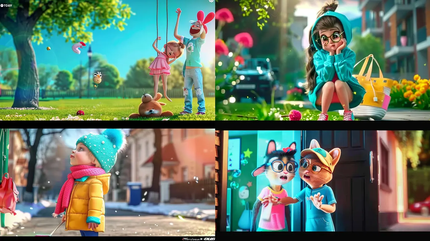 Lively Digital Dreamscape: A Fusion of Bright Tones and Contemporary Animation Styles - Midjourney sref style