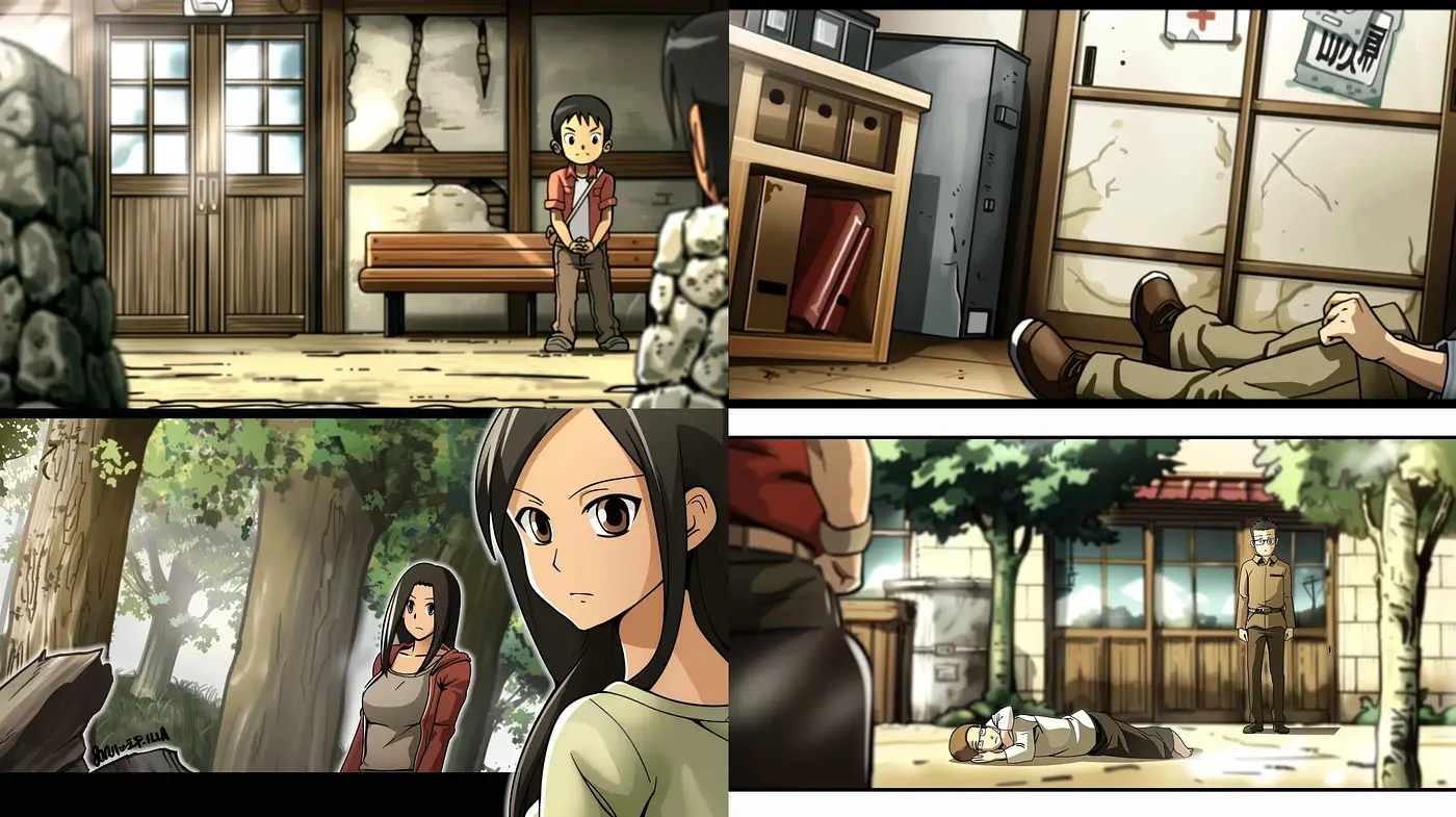 A Consistent Narrative in Earthy Tones: An Exploration of Anime Serenity and Unspoken Tension - Midjourney sref style