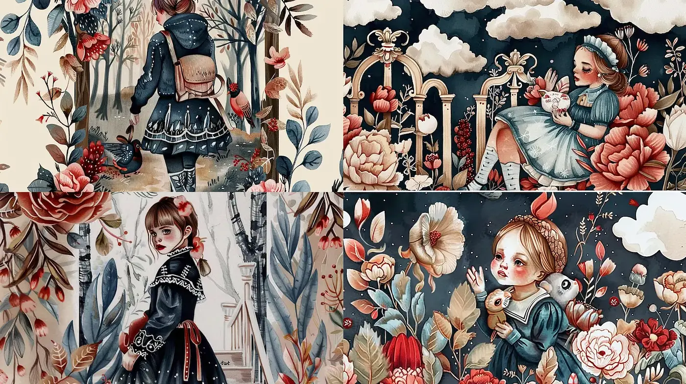 Enchanting and Whimsical Illustrations with a Touch of Nostalgia - Midjourney sref style