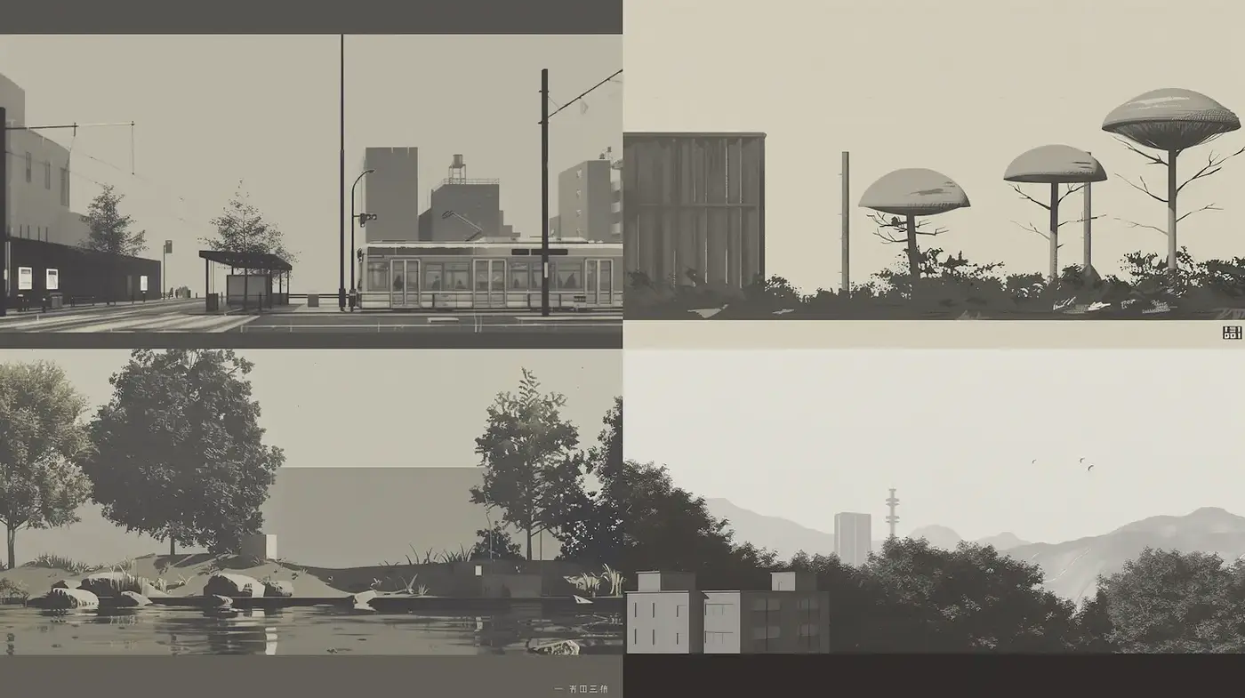 Consistent Aesthetic with Subtle Variations in a Retro-Inspired Style - Midjourney sref style