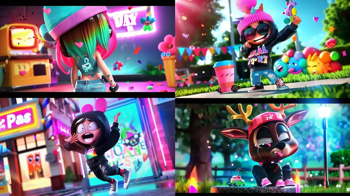 Vibrant and Playful Cartoon Style with a Touch of Nostalgia - Midjourney sref style