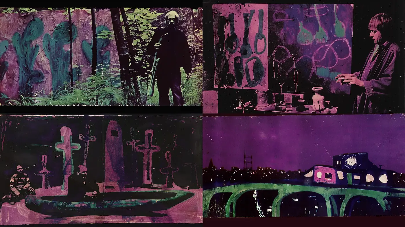 Mysterious Nocturnal Hues with Surrealist Undertones - Midjourney sref style
