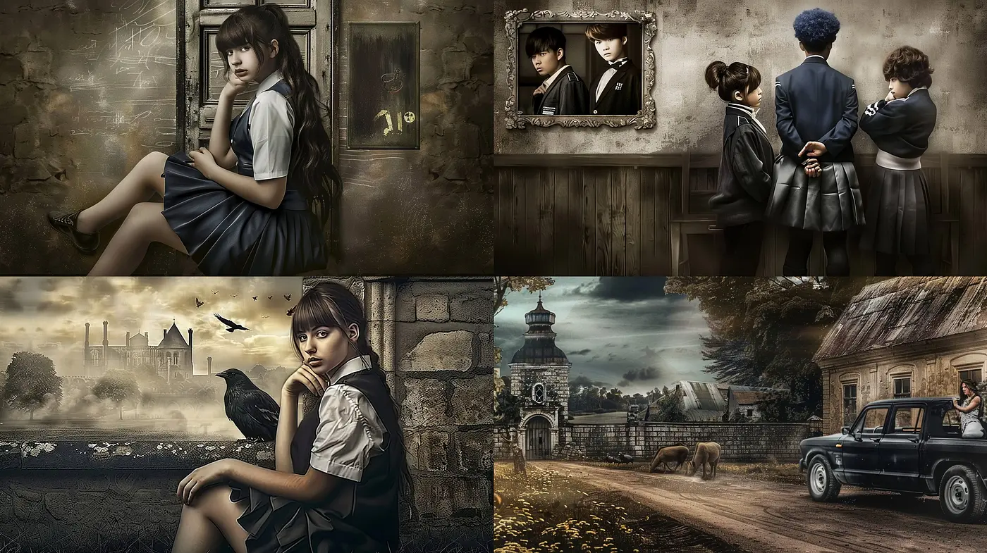 Ethereal Dusk: A Sepia-Toned Journey Through Stylized Vignettes - Midjourney sref style