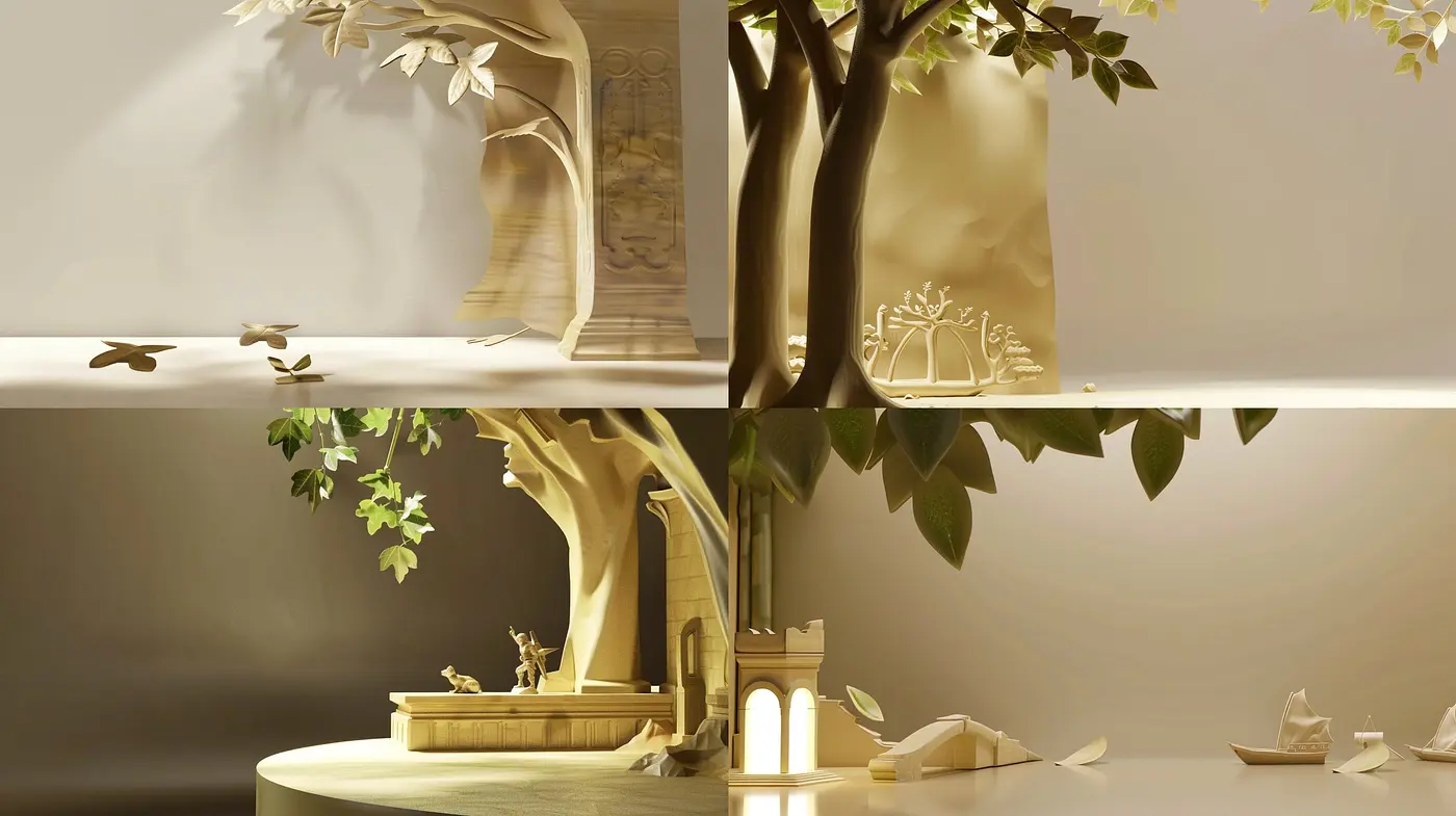 Ethereal Glow in Serene Golden Monochrome - Midjourney sref style
