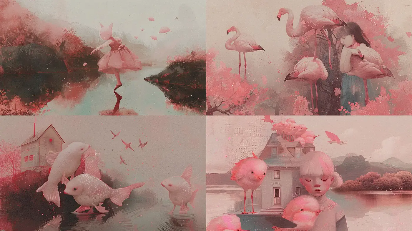 Ethereal Blush: A Dreamlike Fusion of Pastel Surrealism - Midjourney sref style
