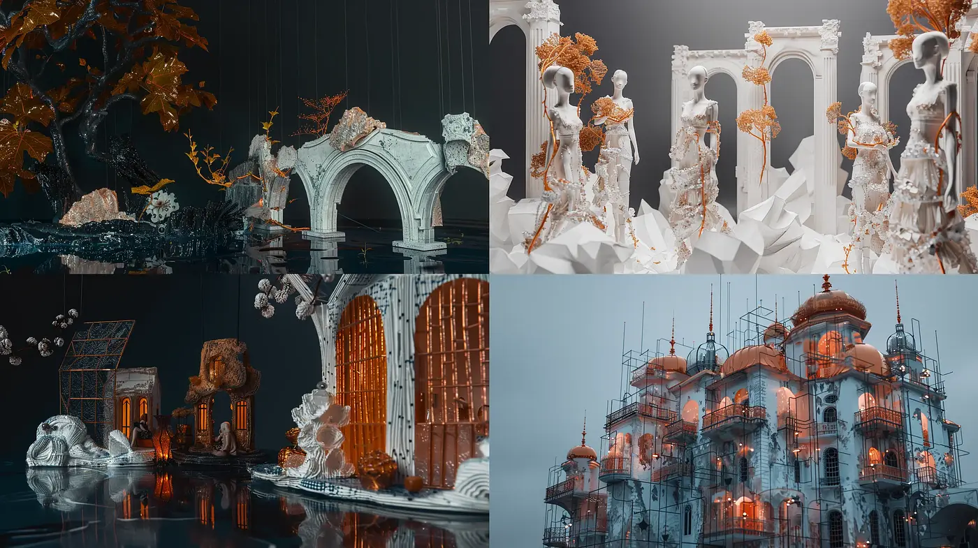 Baroque Revival in Monochromatic Dream - Midjourney sref style