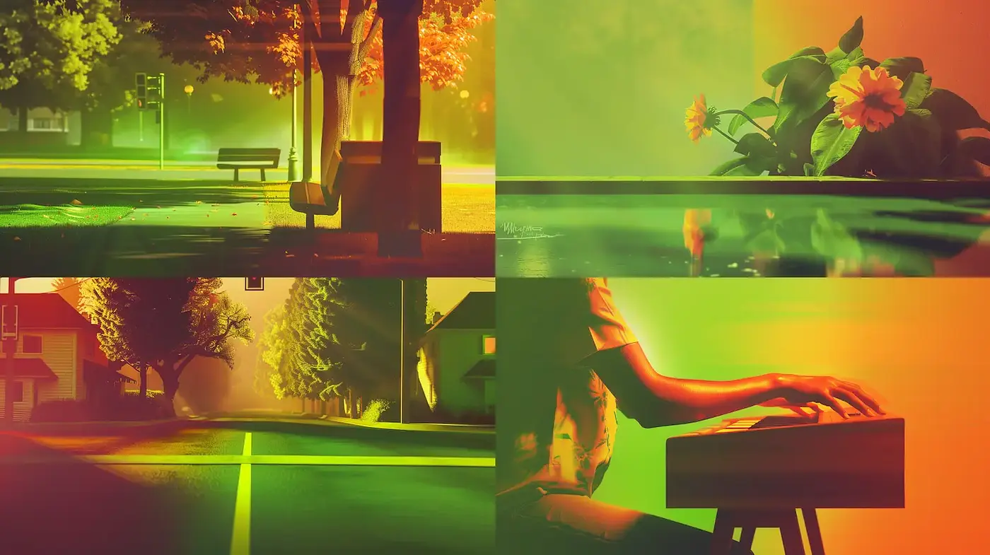 Calm and Dreamy Atmosphere with a Playful Color Palette - Midjourney sref style