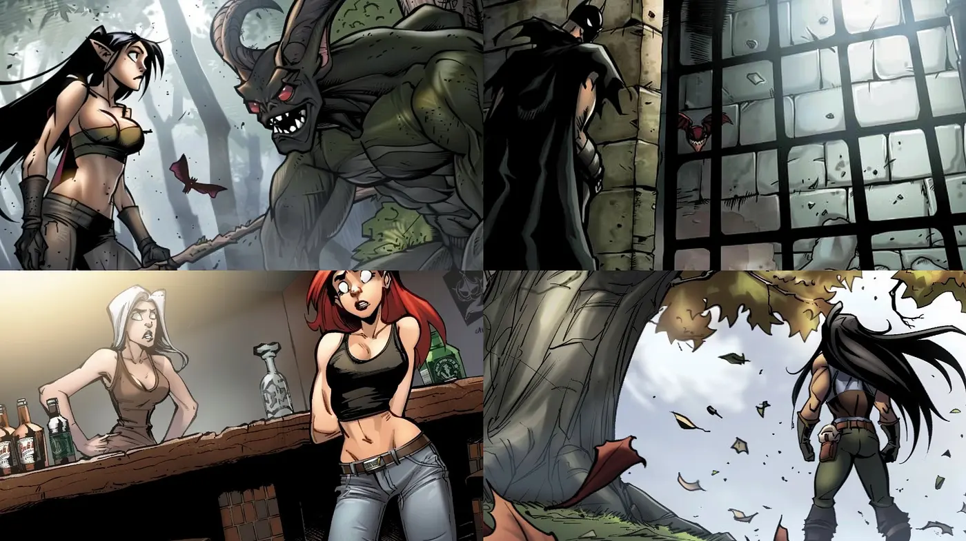 Gritty Graphic Novel Elegance with a Dark and Mysterious Ambiance - Midjourney sref style