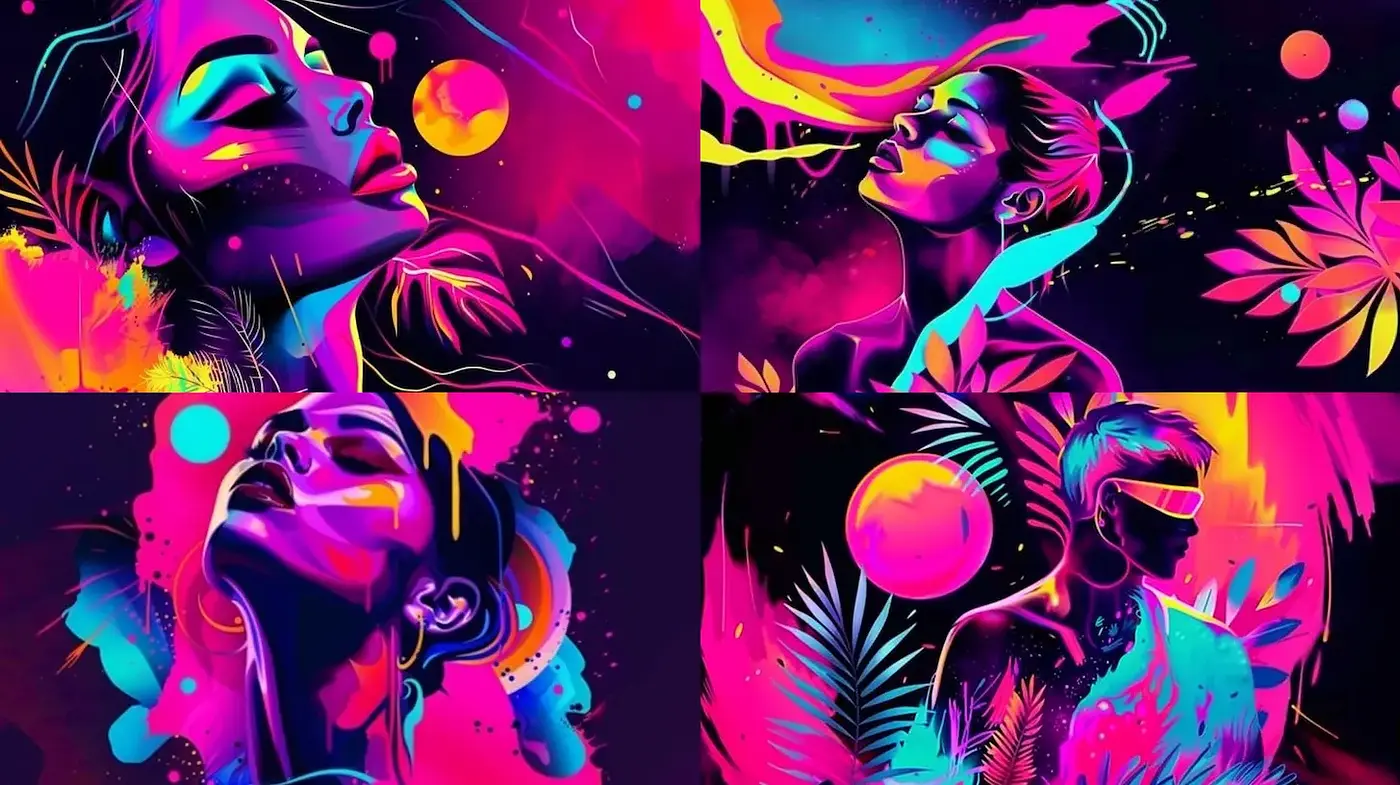 Vibrant and Expressive Portraits with a Futuristic Flair - Midjourney sref style