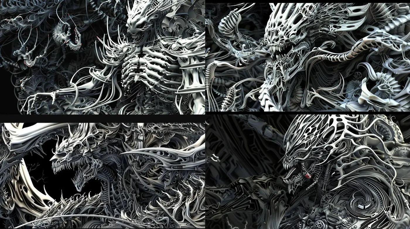 Ethereal Monochrome Whispers: An Exploration of Ghostly Gray Shades and Surreal Textures - Midjourney sref style