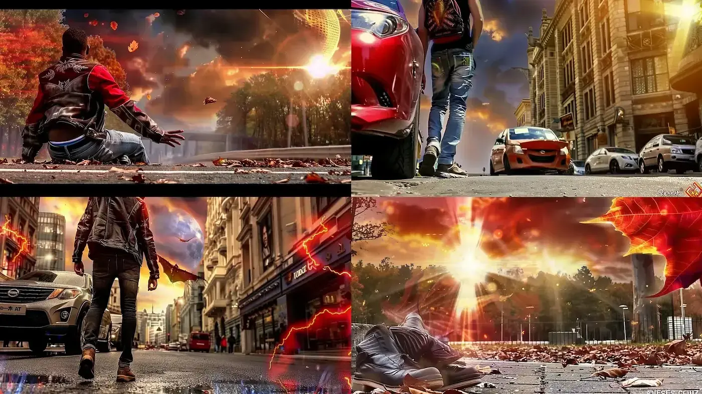 Dynamic Urban Surrealism with a Hint of the Fantastic - Midjourney sref style