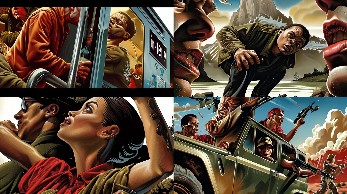 Dramatic Cinematic Realism with a Graphic Novel Twist - Midjourney sref style