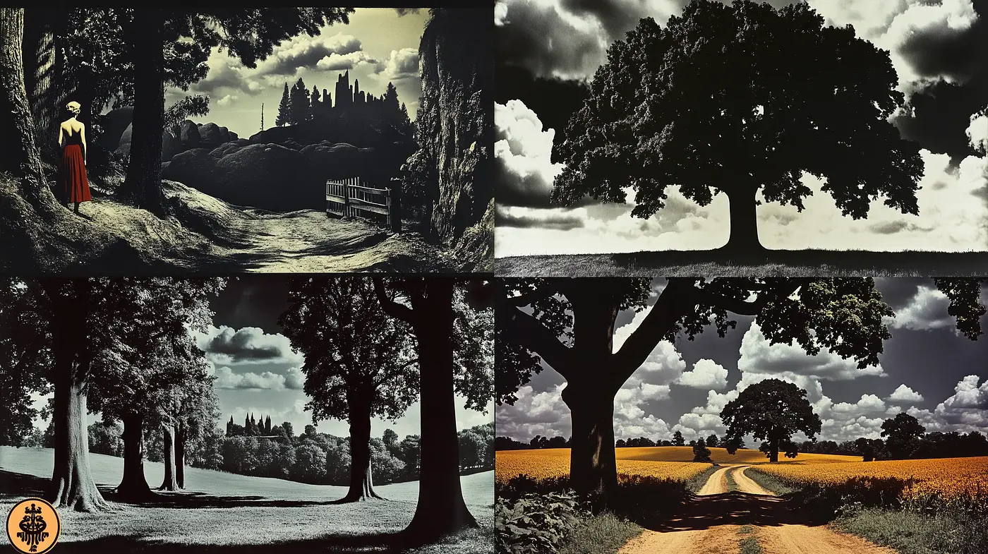 Consistent Arboreal Elegance with Vintage Sepia Tones - Midjourney sref style