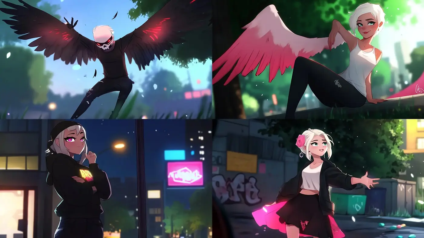 Urban Fantasy Glow: A Rich Mixture of Animated Radiance and Nighttime Cityscape - Midjourney sref style