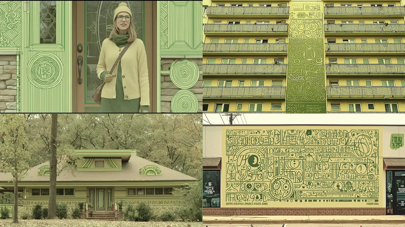 Consistent Eco-inspired Aesthetic with Abstract Linear Patterns - Midjourney sref style