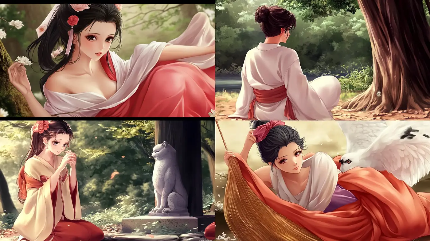 Ethereal Elegance in Digital Brushwork: A Harmonious Fusion of Traditional Asian Aesthetics and Modern Fantasy - Midjourney sref style