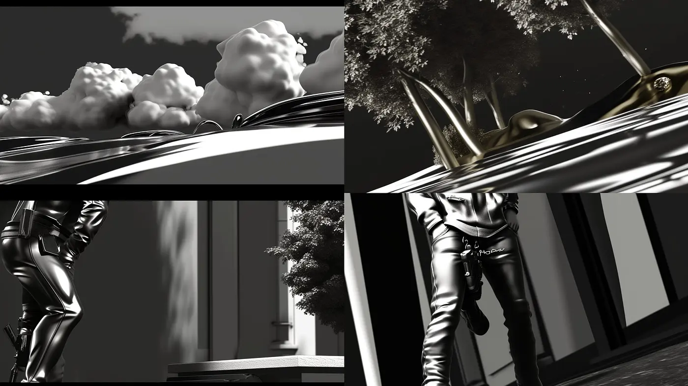 Monochromatic Elegance: A Fusion of Modernism and Photorealism in Greyscale - Midjourney sref style
