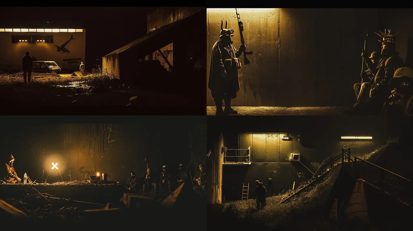 Cinematic Suspense in Sepia: A Homage to Film Noir Aesthetics - Midjourney sref style