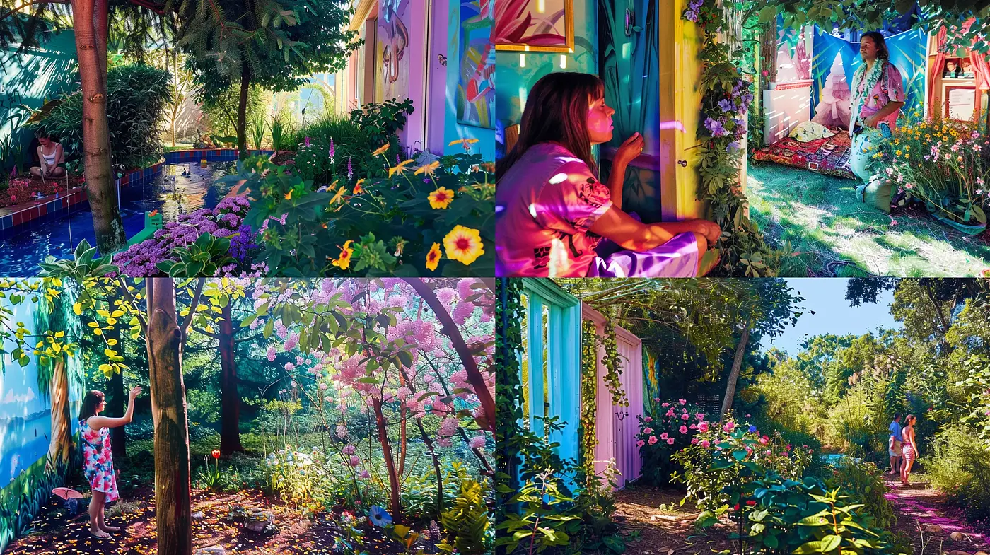 Synthesized Reverie of Florid Gardens and Ethereal Light - Midjourney sref style