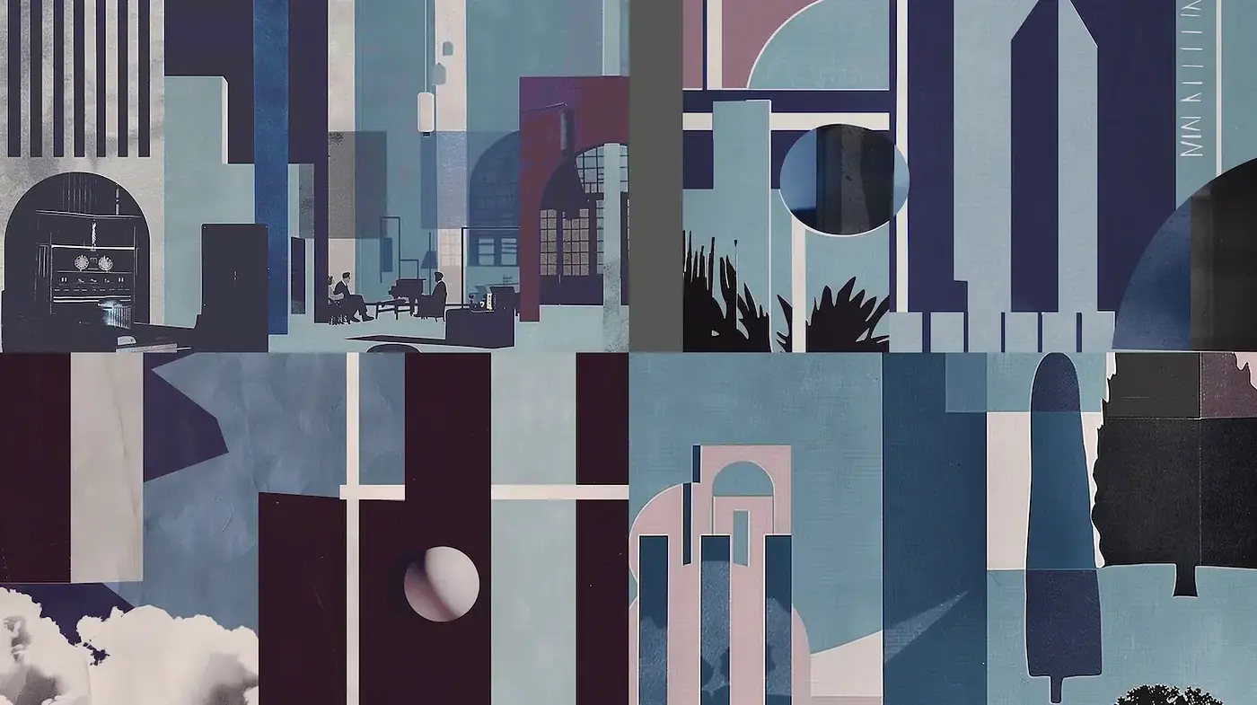 Geometric Abstraction with a Vintage Futuristic Vibe - Midjourney sref style