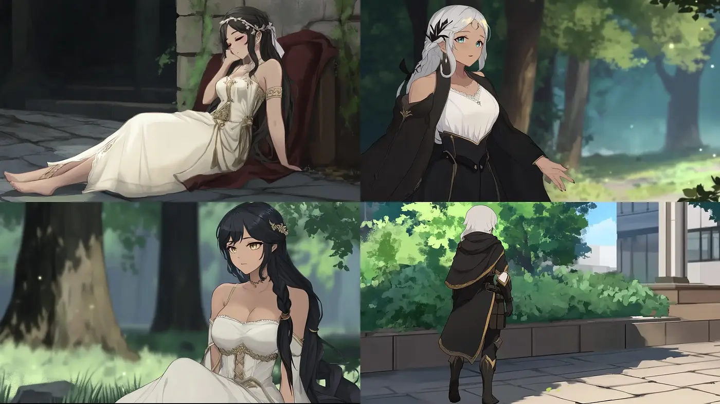 Serene Elegance in Anime-Inspired Digital Brushwork - Midjourney sref style