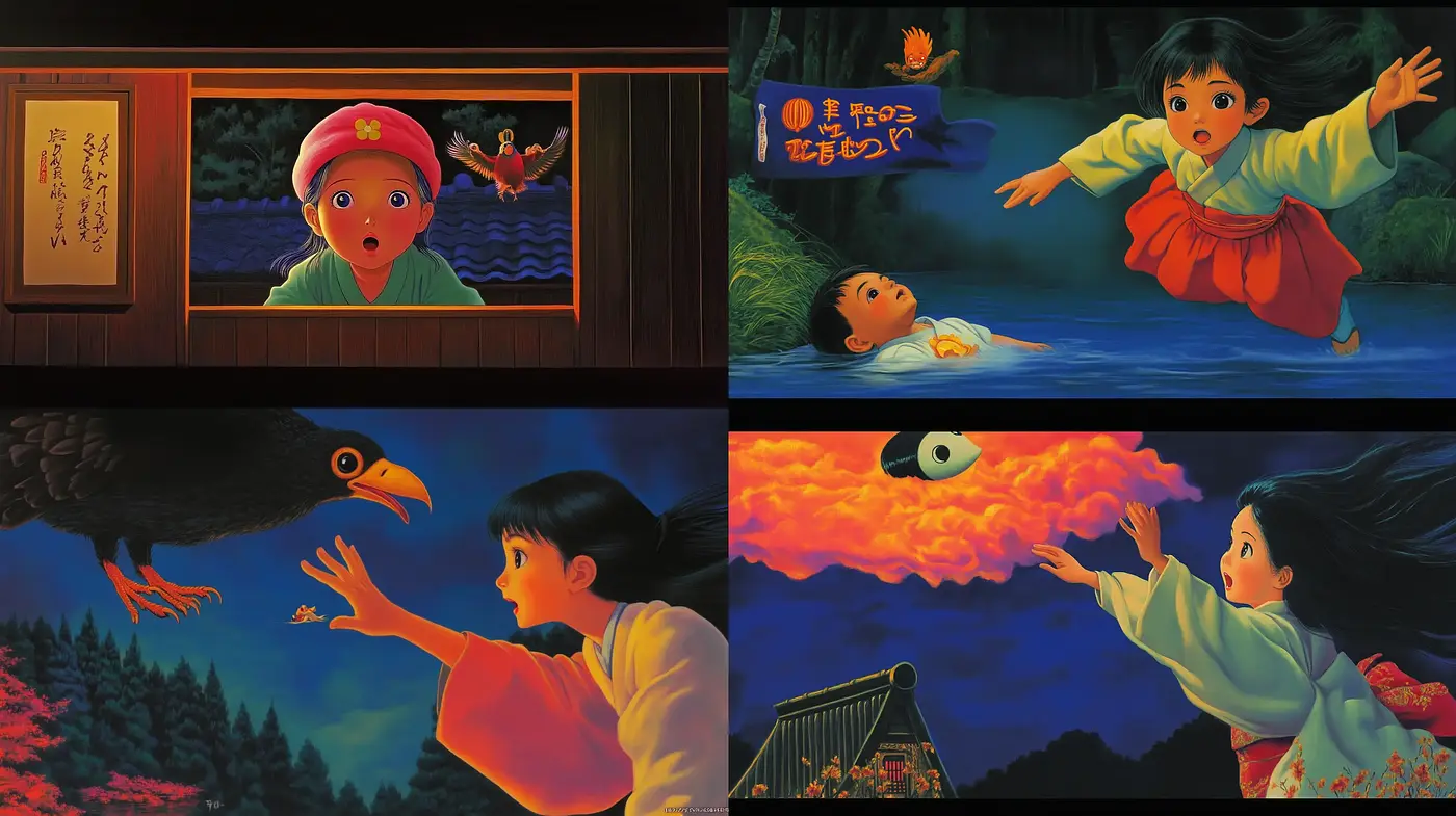 Luminous Twilight Hues: A Homage to Animated Nostalgia - Midjourney sref style