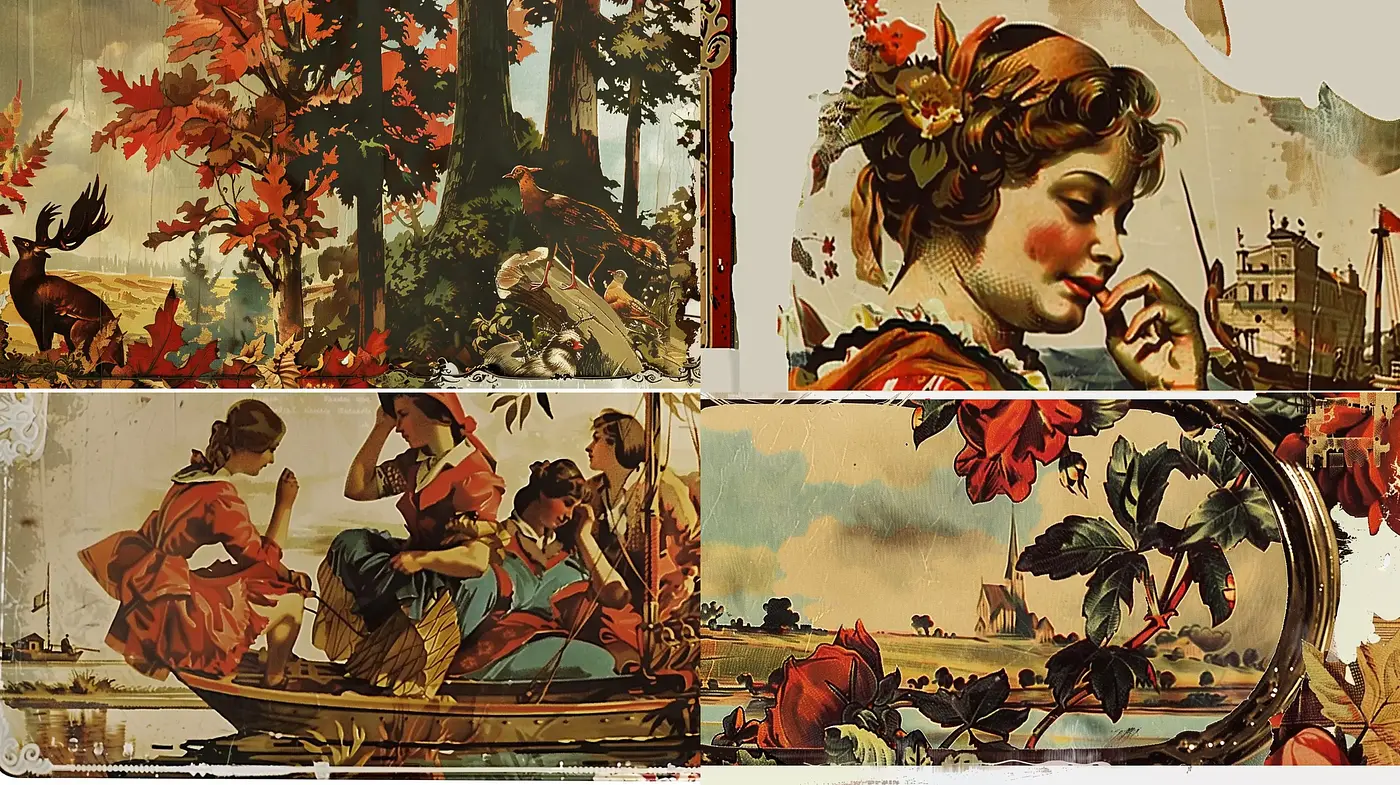 Autumnal Elegance in Vintage Illustration - Midjourney sref style