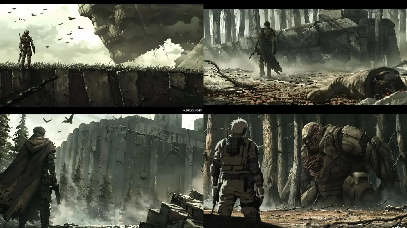 Dystopian Elegy: The Ruins of Tomorrow in Sepia Tones - Midjourney sref style