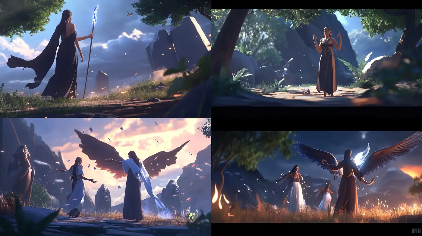 Ethereal Twilight: A Cinematic Manifestation of Serenity and Grace - Midjourney sref style