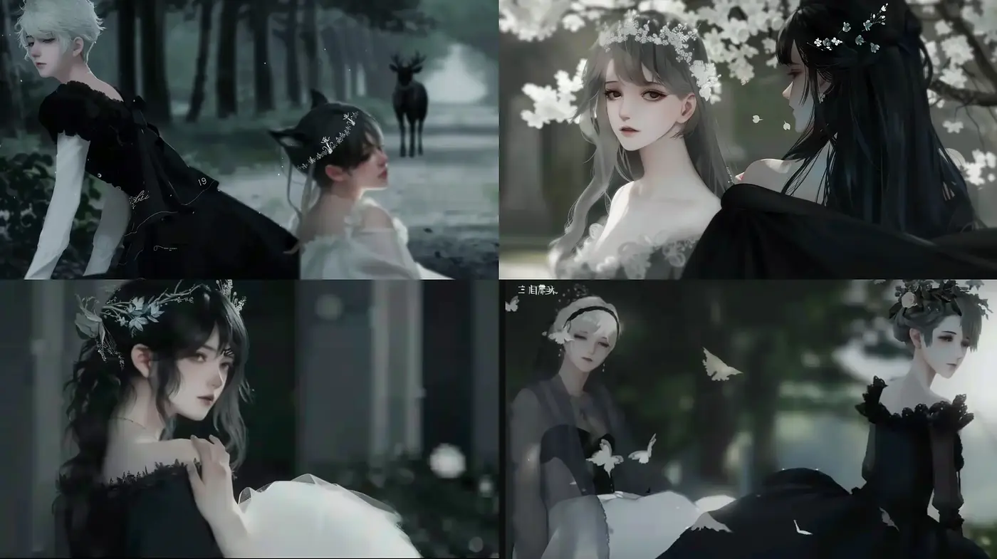 Ethereal Monochrome Fantasy Elegance - Midjourney sref style