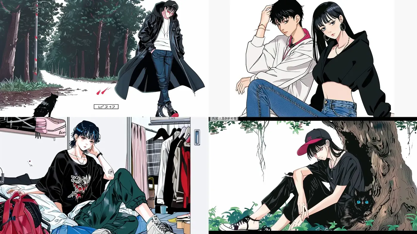Consistently Stylized Modern Anime Portraiture with a Monochromatic Edge - Midjourney sref style