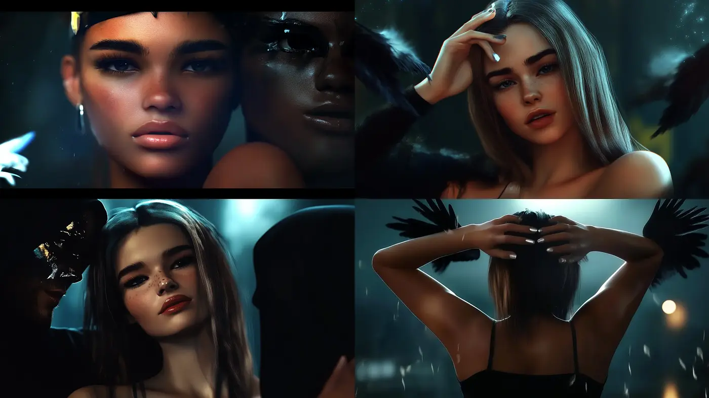 Mystical Noir Portraits with a Luminous Ethereal Ambiance - Midjourney sref style
