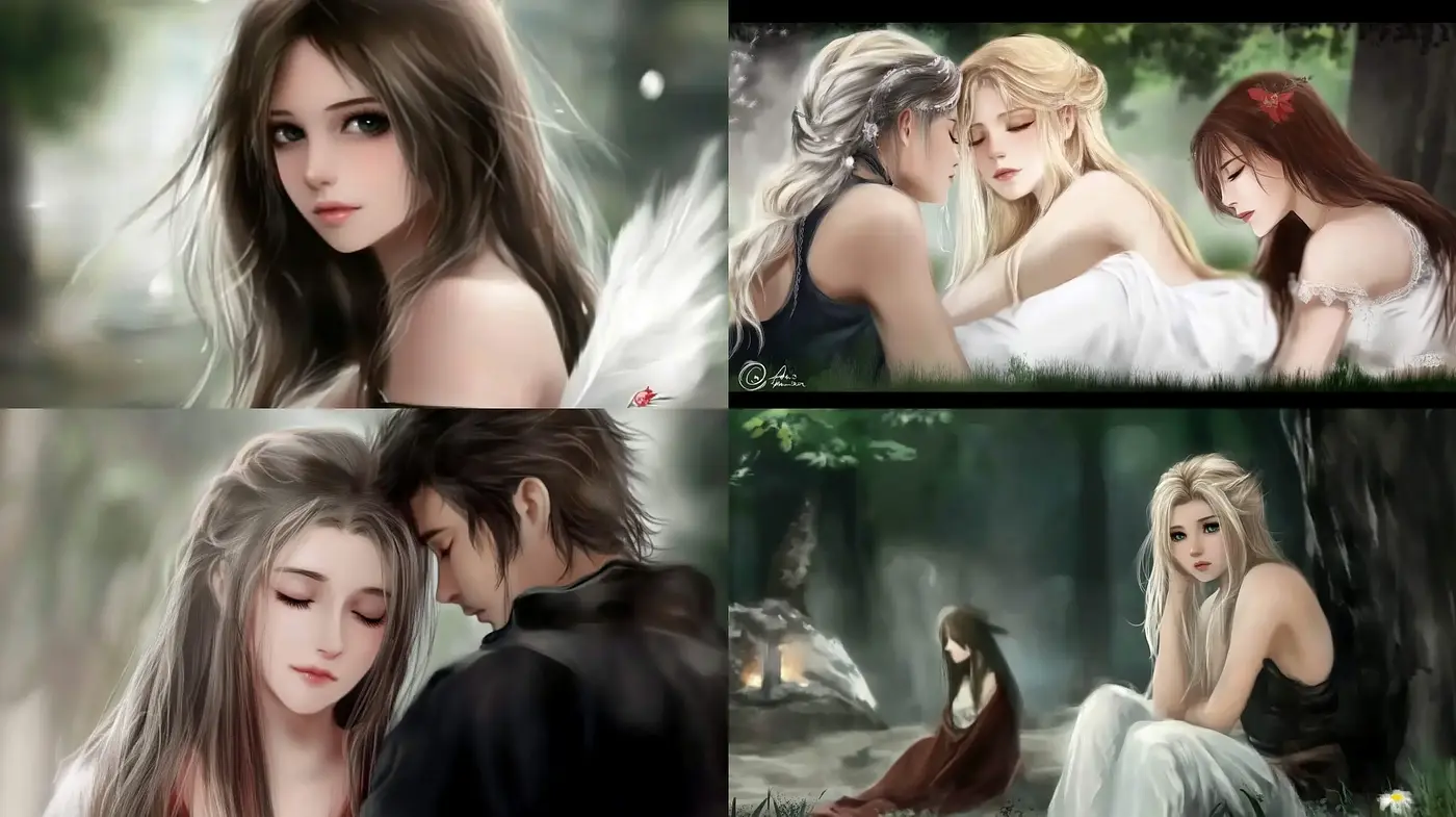 Ethereal Dreamscapes and Tender Moments in a Digital Painterly Style - Midjourney sref style