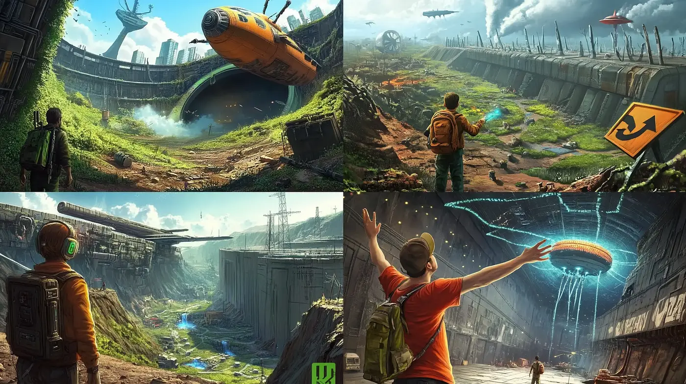 Lush Post-Apocalyptic Vistas: A Homage to Futuristic Ruins and Sci-Fi Wonders - Midjourney sref style
