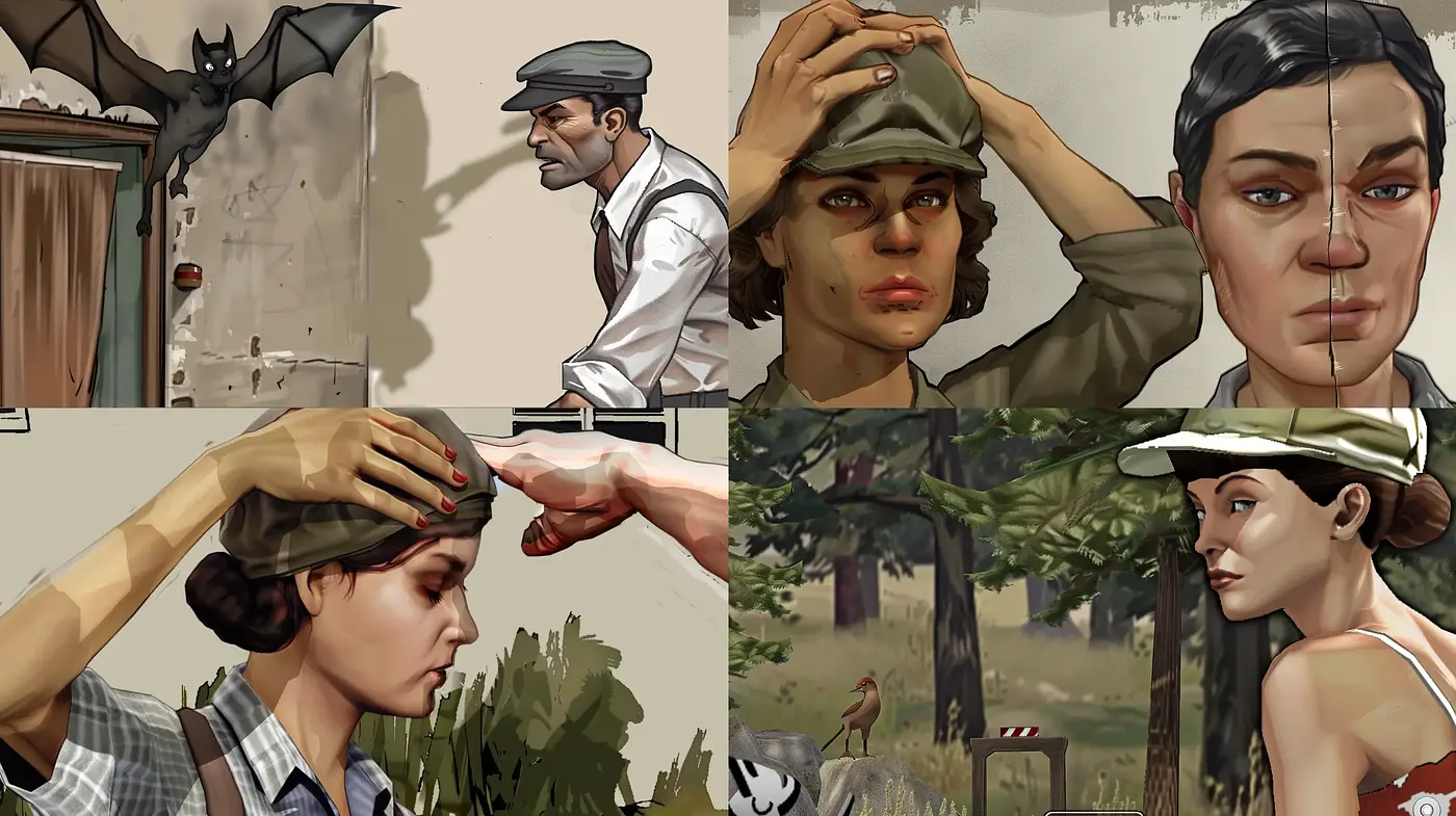 Consistent Vintage Narrative with Realistic Textures and Subdued Hues - Midjourney sref style