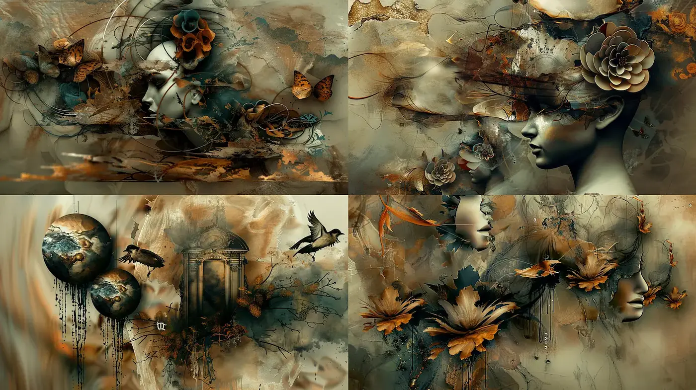 Ethereal Dreamscape with Organic Flow and Whimsical Elements - Midjourney sref style