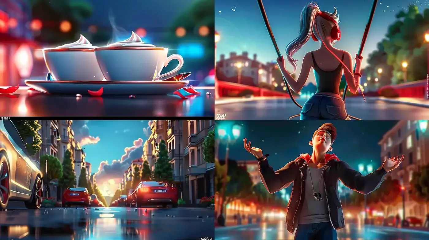 Vibrant Urban Dreamscapes with a Modern Aesthetic - Midjourney sref style