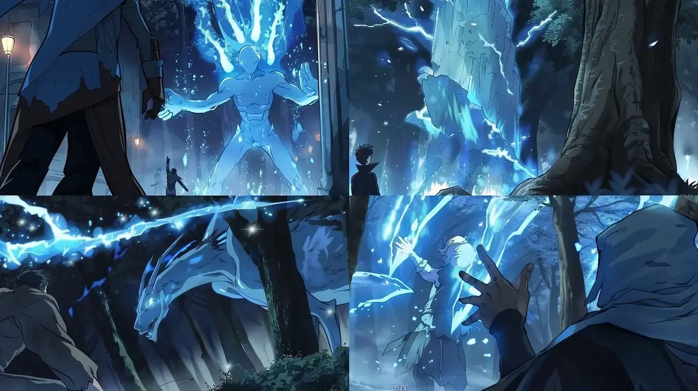 Dynamic and Ethereal Fantasy Art with Electric Elements - Midjourney sref style