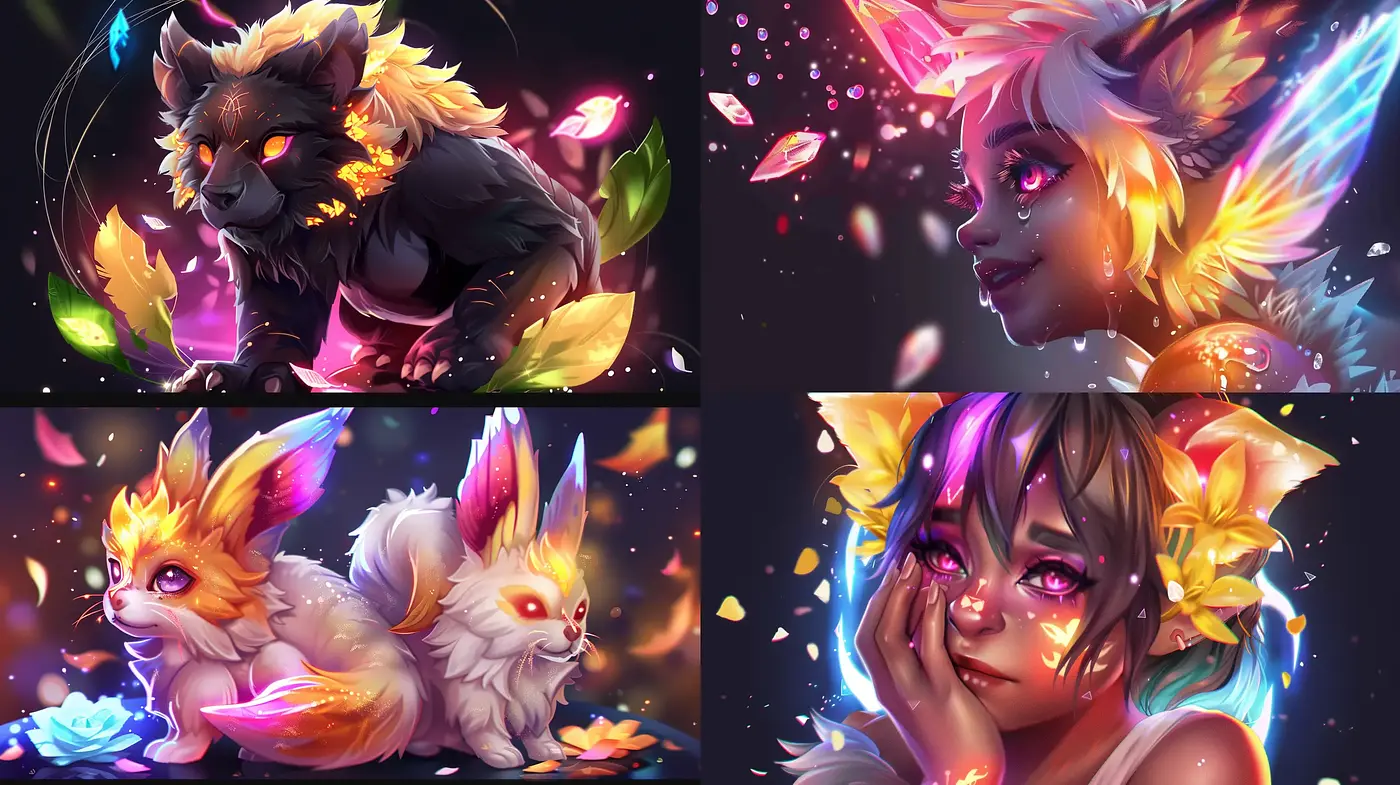 Enchanted Luminance: A Whimsical Blend of Vivid Colors and Ethereal Glow - Midjourney sref style